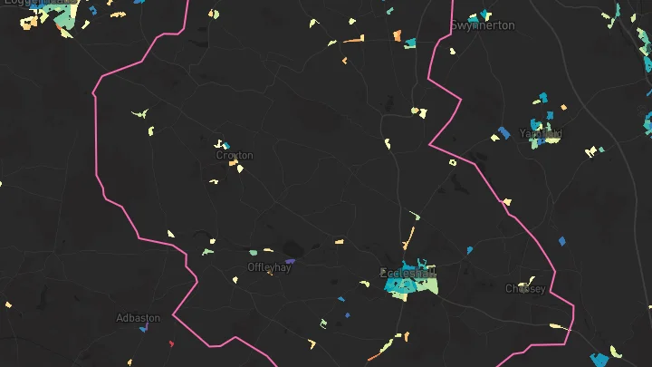 House price heatmap showing property values across Eccleshall