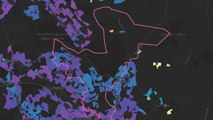 House price heatmap showing property values across Stoke-On-Trent