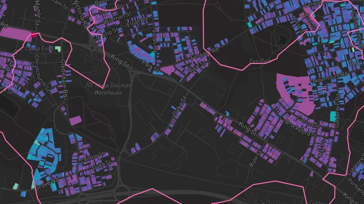 House price heatmap showing property values across Stoke-On-Trent