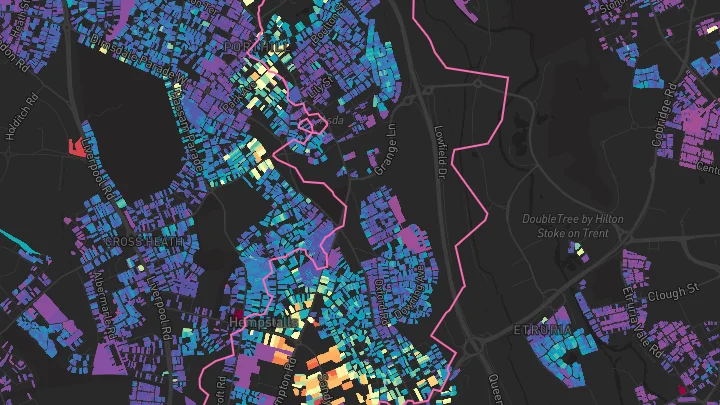 House price heatmap showing property values across Newcastle
