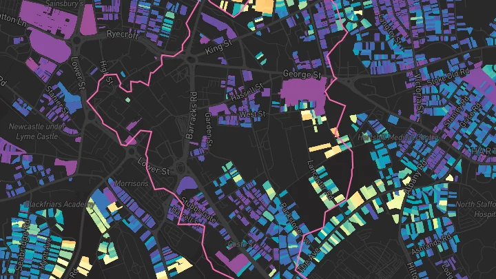 House price heatmap showing property values across Newcastle