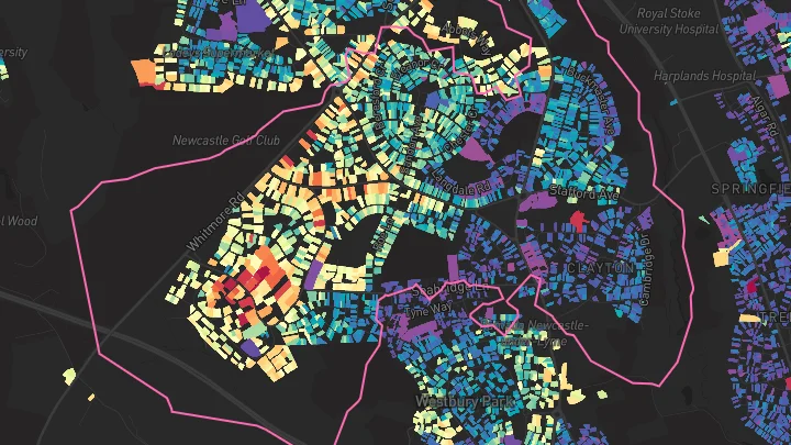 House price heatmap showing property values across Newcastle