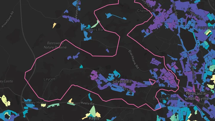 House price heatmap showing property values across Silverdale