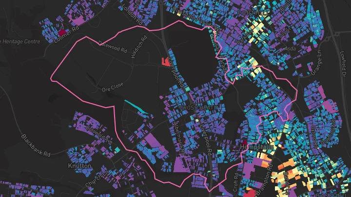 House price heatmap showing property values across Newcastle