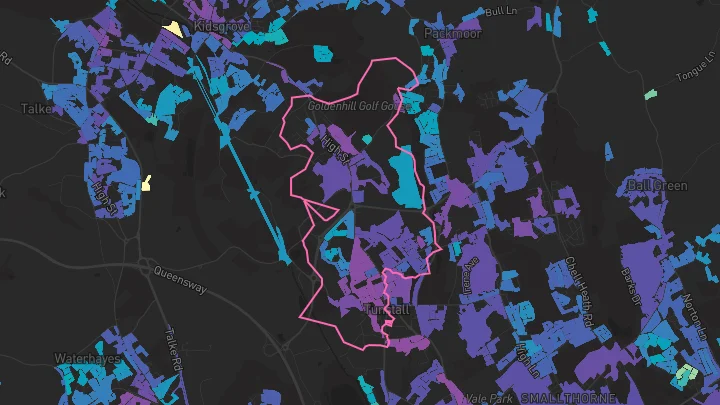 House price heatmap showing property values across Stoke-On-Trent