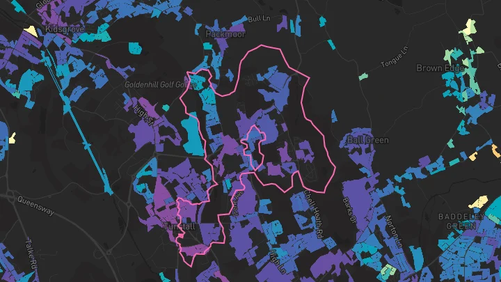 House price heatmap showing property values across Stoke-On-Trent