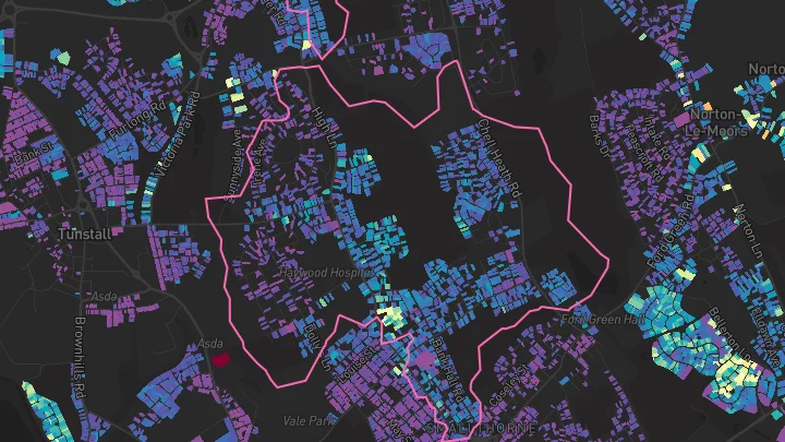 House price heatmap showing property values across Stoke-On-Trent