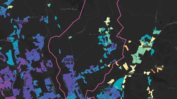 House price heatmap showing property values across Stoke-On-Trent