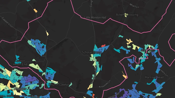 House price heatmap showing property values across Rode Heath