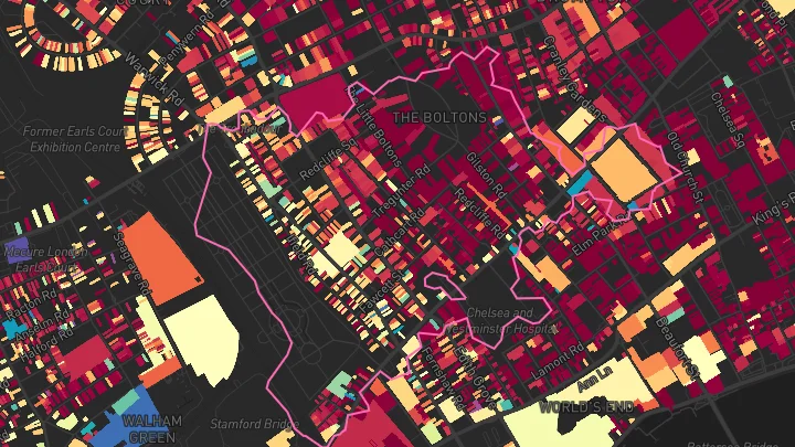 House price heatmap showing property values across Gloucester Road