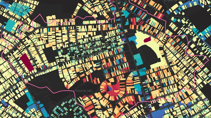 House price heatmap showing property values across Norbury