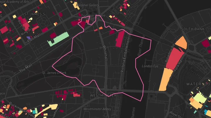 House price heatmap showing property values across Westminster