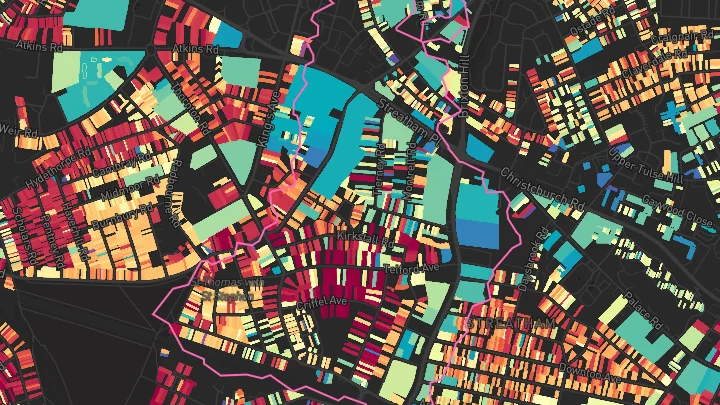 House price heatmap showing property values across Streatham Hill