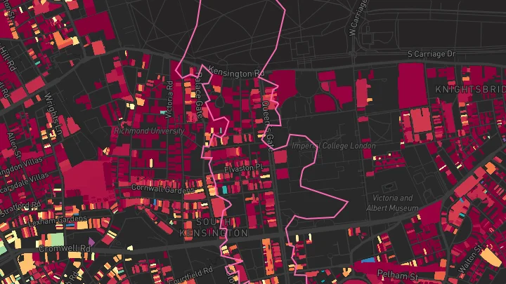 House price heatmap showing property values across Gloucester Road