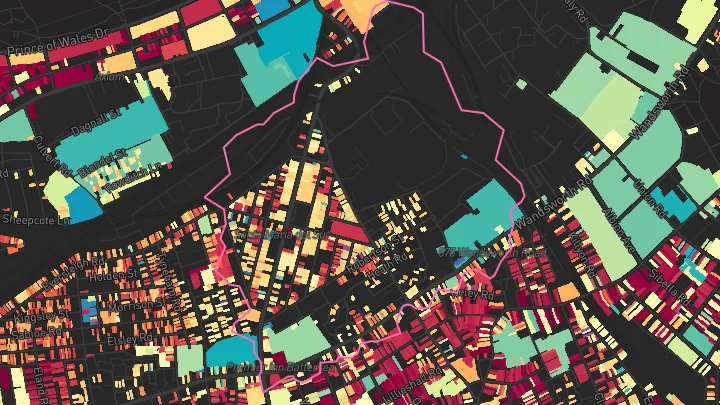 House price heatmap showing property values across Queenstown Road