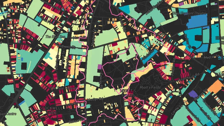 House price heatmap showing property values across Oval