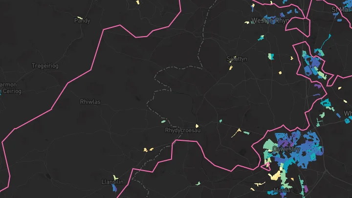 House price heatmap showing property values across Weston Rhyn