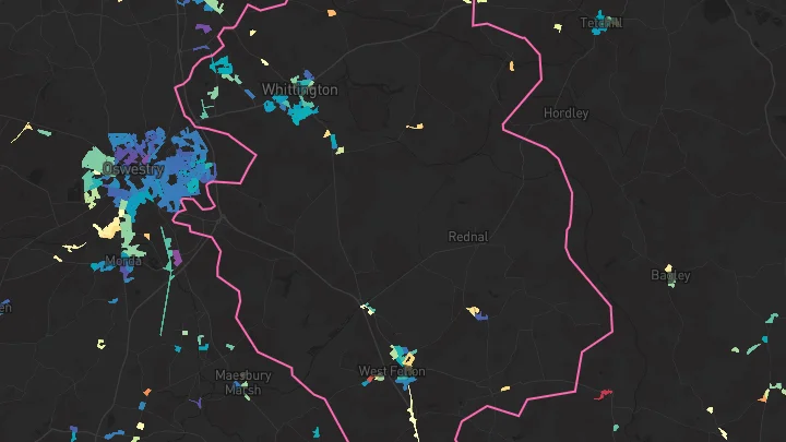 House price heatmap showing property values across Whittington