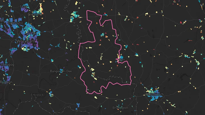 House price heatmap showing property values across Tilston