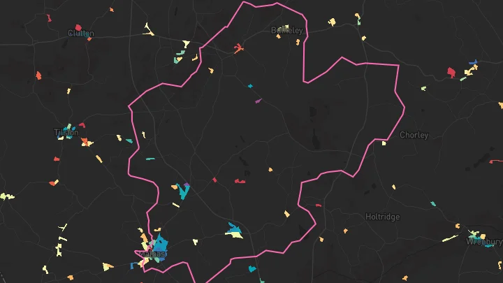 House price heatmap showing property values across Malpas