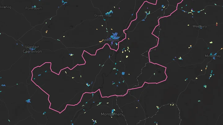 House price heatmap showing property values across Forden