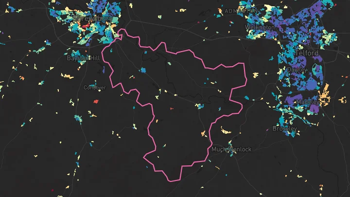 House price heatmap showing property values across Cross Houses