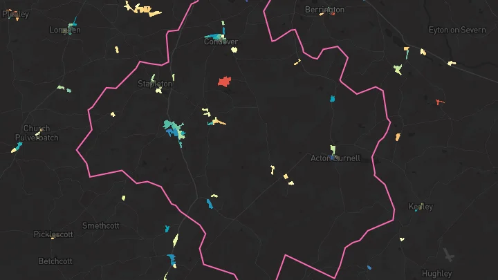 House price heatmap showing property values across Dorrington