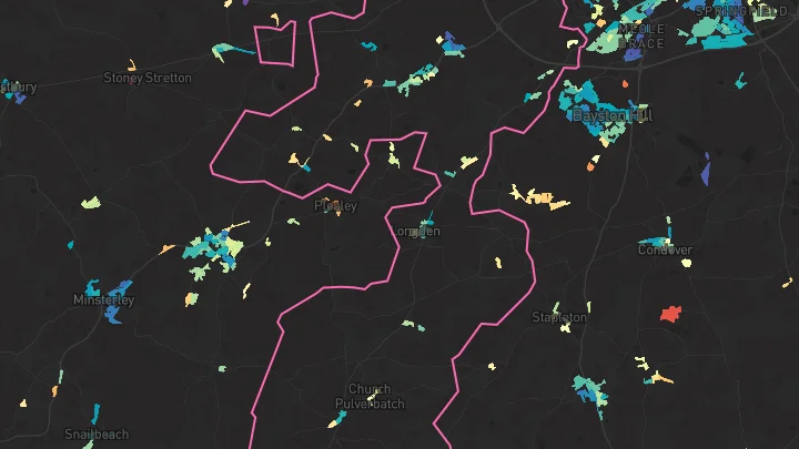 House price heatmap showing property values across Hanwood