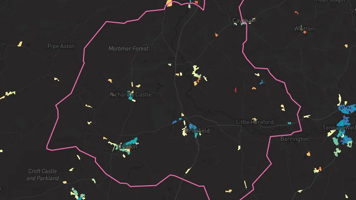 House price heatmap showing property values across Orleton