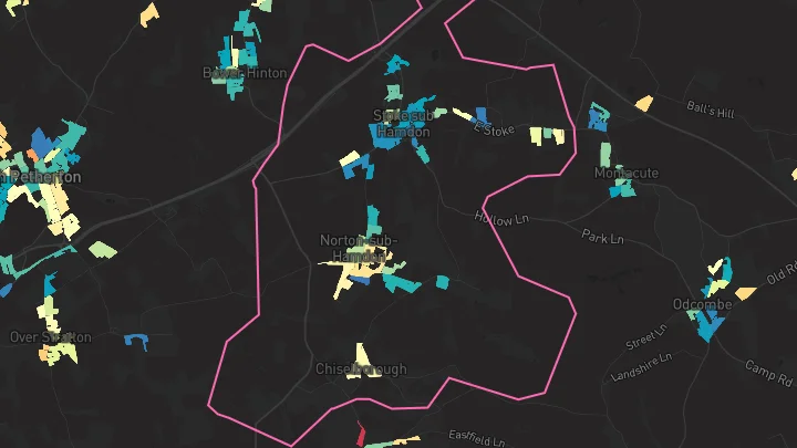 House price heatmap showing property values across Stoke-Sub-Hamdon