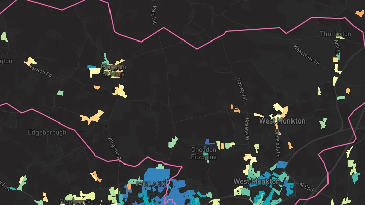 House price heatmap showing property values across Monkton Heathfield