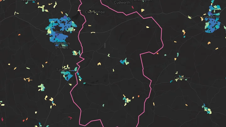 House price heatmap showing property values across Winsham