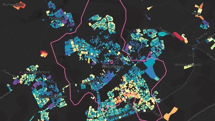 House price heatmap showing property values across Wellington