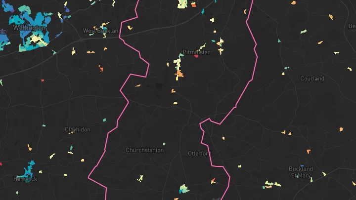 House price heatmap showing property values across Trull