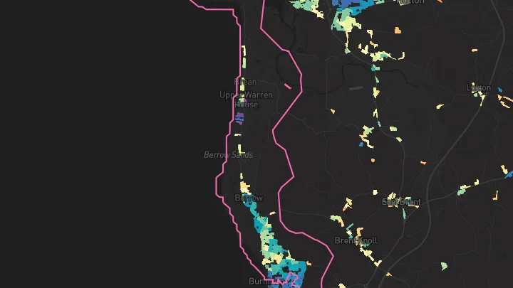 House price heatmap showing property values across Burnham-On-Sea