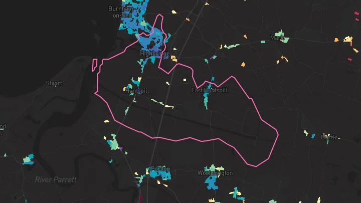House price heatmap showing property values across Highbridge
