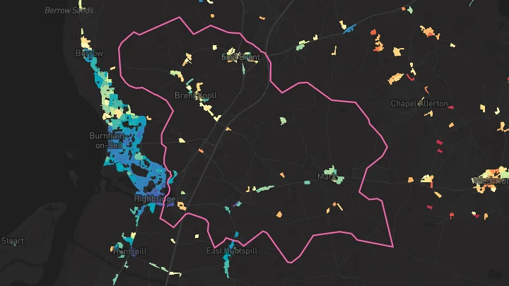 House price heatmap showing property values across Mark