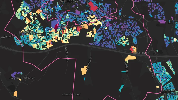 House price heatmap showing property values across Wellington