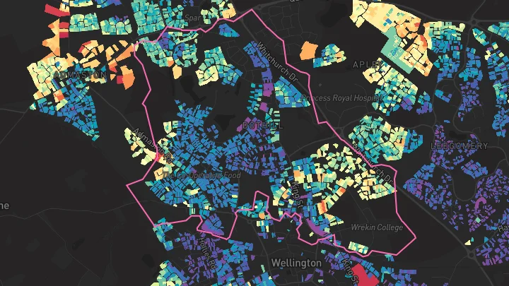 House price heatmap showing property values across Wellington