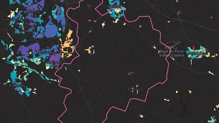 House price heatmap showing property values across Shifnal
