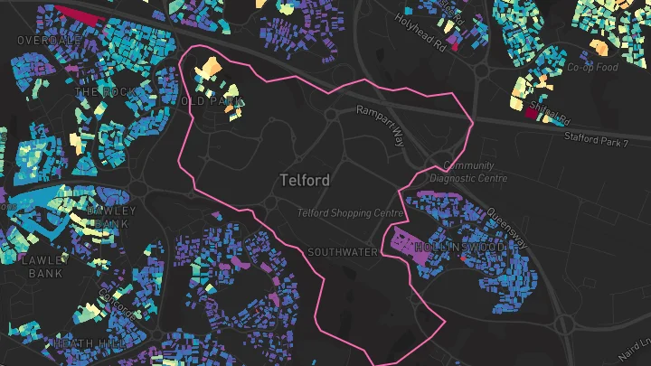 House price heatmap showing property values across Old Park