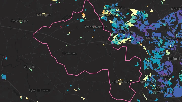 House price heatmap showing property values across Allscott