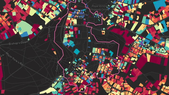 House price heatmap showing property values across Tunbridge Wells