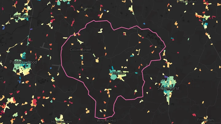House price heatmap showing property values across Marden