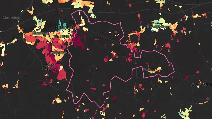 House price heatmap showing property values across Seal