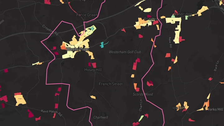 House price heatmap showing property values across New Addington