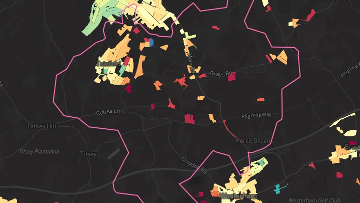 House price heatmap showing property values across New Addington