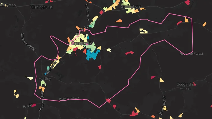 House price heatmap showing property values across Cranbrook