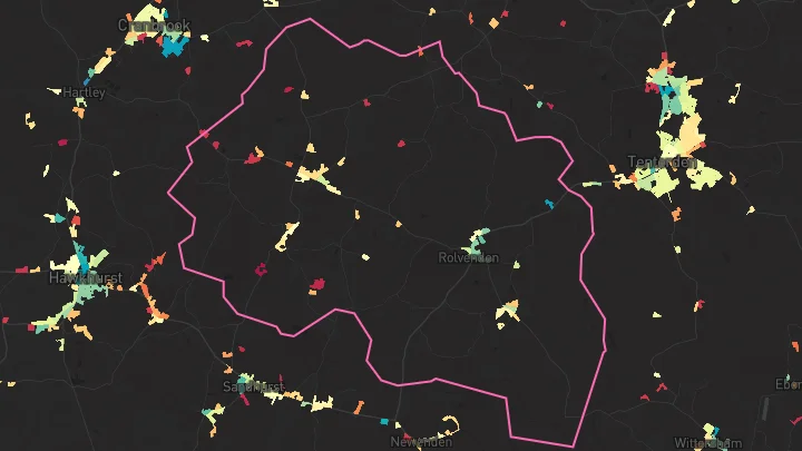 House price heatmap showing property values across Benenden
