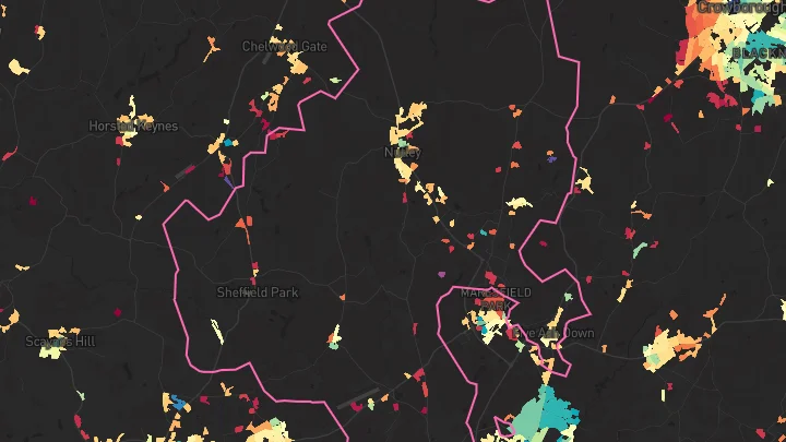 House price heatmap showing property values across Nutley